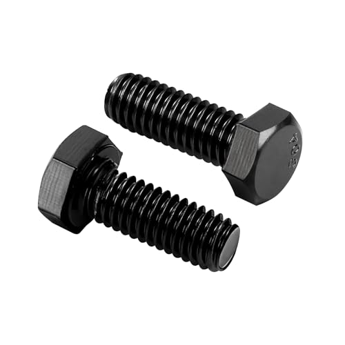 1/4-20 x 3/4" Hex Head Cap Screws Hexagon Bolts, External Hex Drive, Stainless Steel 304, Fully Threaded, Black Oxide, 25 PCS - color: Black, size: 1/4-20 x 3/4"
