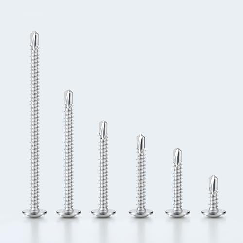 Self Drilling Screws for Metal,#10 x 1 Inch 225Pcs Sheet Metal Modified Truss Head,410 Stainless Steel Self Tapping Screws - color: Silver Self Drilling, size: 10x1"