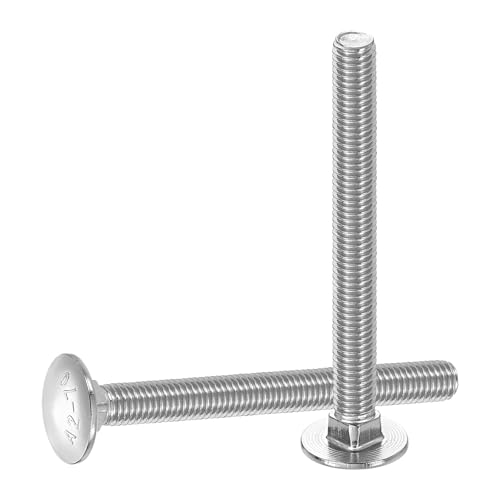 uxcell 10Pcs Carriage Bolts, M8 x 80mm Stainless Steel 18-8 (304) Round Head Square Neck Screws Bolt Screw for Fastening Accessories - Silver - color: Silver, size: M8 x 80mm