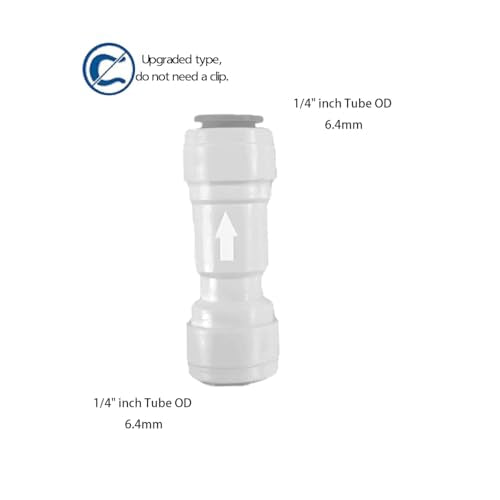 1/4" One Way Check Valve for Water Line 1/4" Reverse Osmosis Water Filter Push to Connect RO Fittings, Plastic Quick Connect Check Valve (6 pcs) - style: 1/4"(6pcs)