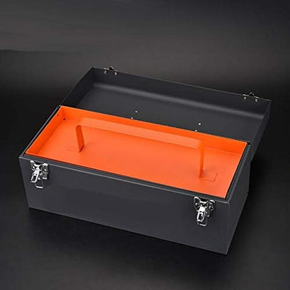 Edward Tools Metal ToolBox - Heavy Duty Portable Tool Box with Organizer Tray and Handle - Solid Metal Locking Latches - Scratch Resistant Finish (19")
