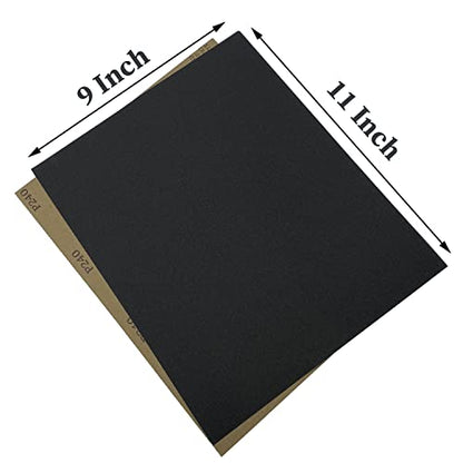 240 Grit Wet Dry Sandpaper, 10PCS 9x11 Inch Silicon Carbide Sanding Sheets - style: Grit 240