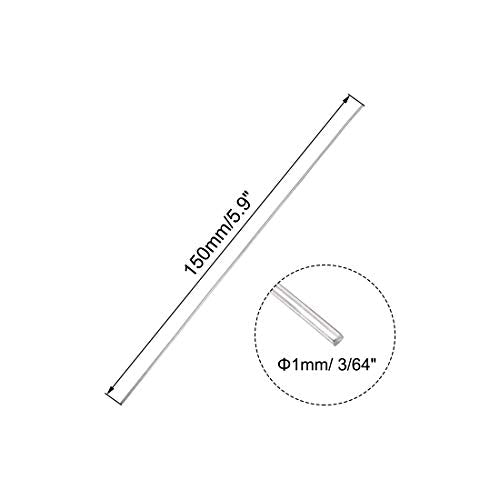 uxcell 1mm x 150mm 304 Stainless Steel Solid Round Rod for DIY Craft - 2pcs - size: 1 mm x 150 mm