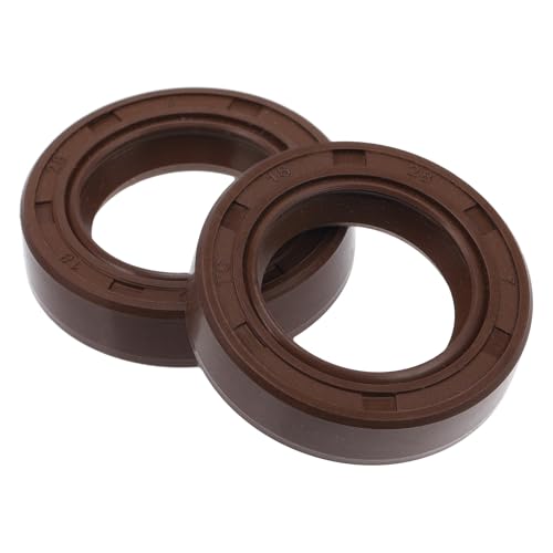 Universal Oil Seal TC Double Lip W Steel Spring Seal Ring Rotary Shaft Seal 18x28x7mm High Pressure FKM Rubber Brown 2 Pcs - size: 18x28x7mm