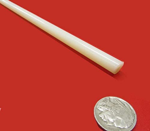 Natural Nylon Extruded Round Rod .375" (3/8") x 5 Ft Length 8 pcs 40 Feet
