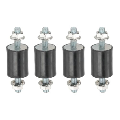 PATIKIL M5 20x20mm Rubber Isolator Mounts, 4 Pcs Rubber Studs Shock Absorber Anti-Vibration Isolation Damping Mounts with Lock Nuts for Motor, Air Compressor, Engines (50mm Height) - size: M5-20x20x50mm