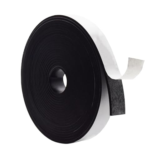 DOBTIM Neoprene Rubber Strips Self Adhesive 1/8" X 1" X 25' - size: 1" X 25', style: .125" thick(Adhesive）