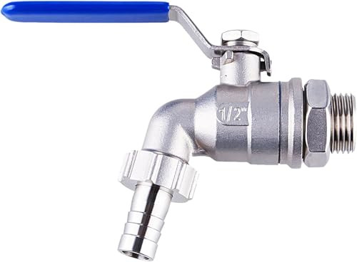 TIZZE 1/2 inch Stainless Steel Ball Valve Weldless Bulkhead for Building Home Brew Kettle/Mash Tun