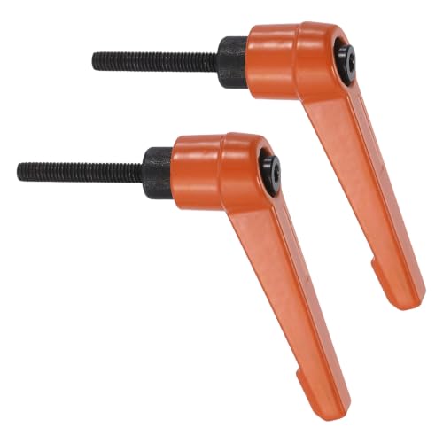 uxcell Clamping Lever Handles for Lathe, M4x25mm Male Thread Orange 2Pcs - size: M4x25mm