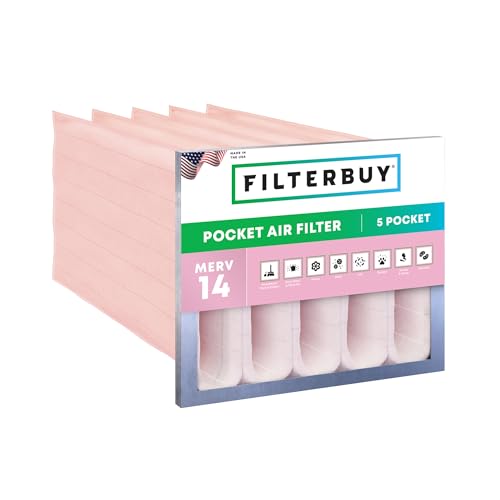 Filterbuy 16x20x30 5-Pocket Air Filter MERV 14 Particle Defense (1-Pack) - size: 16x20x30