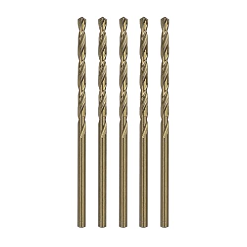 3/32 Inch Cobalt Drill Bit Set 5pcs for Metal, Steel, Hard Metal, Cast Iron (3/32 x 2-1/4") - size: 3/32 in (5-Piece Set)