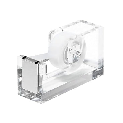 OfficeGoods Acrylic Tape Dispenser, Aesthetic and Compact Design, Silver - color: Silver