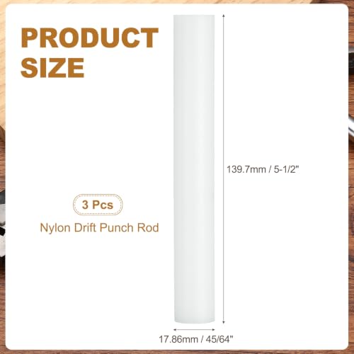 HARFINGTON 3pcs Nylon Drift Punch Rod 45/64" Dia Front Sight Drift Punch - size: 45/64"
