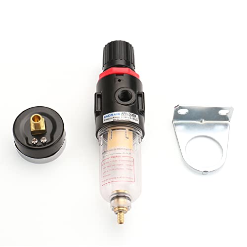 Baomain Pneumatic Filter Regulator AFR-2000 1/8"PT Air Treatment Unit w Pressure Gauge
