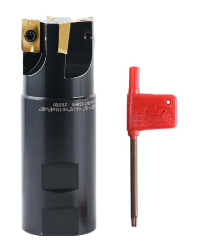 Accusize Industrial Tools 1-1/2" 90° Square Shoulder Indexable End Mill, 1-1/2" Shank, 4-1/4" OAL, 0.551" ap, 4 Flutes, APKT1604, Carbide Insert, 0056-0924 - size: 1-1/2" Cut, 1-1/2" Shk, 4 Fl