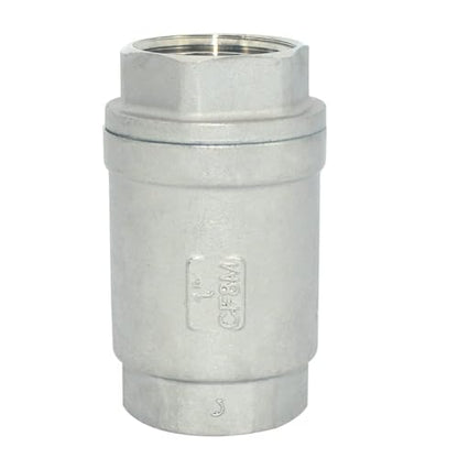 1" NPT Female WOG1000 Check Valve, Spring Loaded In-line Low Cracking Pressure, Stainless Steel SS316 CF8M (1 Inch)… - size: 1 Inch