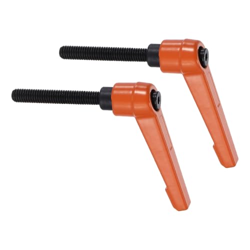 uxcell Clamping Lever Handles for Lathe, M6x40mm Male Thread Orange 2Pcs - size: M6x40mm