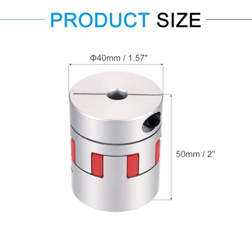 MECCANIXITY Aluminum 10mm to 19mm Flexible Spider Coupling L50mm x D40mm Coupler Jaw Spider Shaft Joint Connector for 3D Printers DIY CNC Router Milling Machine - size: 10mm to 19mm
