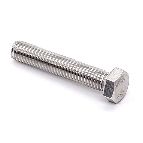 7/16-14 x 4" (6 pcs) Stainless Steel Hex Head Screws Bolts (3/8" to 6" Available), 18/8 Stainless Steel 304, Fully Threaded, Machine Coarse Thread, No Coating, Plain Finish - size: 7/16-14 x 4"