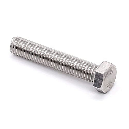 7/16-14 x 4" (6 pcs) Stainless Steel Hex Head Screws Bolts (3/8" to 6" Available), 18/8 Stainless Steel 304, Fully Threaded, Machine Coarse Thread, No Coating, Plain Finish - size: 7/16-14 x 4"