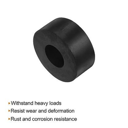 HARFINGTON 8pcs Rubber Spacer 1.57 Inch OD 0.63 Inch ID 0.4 Inch Thick Neoprene Round Anti Vibration Isolation Pads Isolator Rubber Washers Bushings for Home Cars Boat Accessories, Black - size: 16mm x 40mm x 10mm