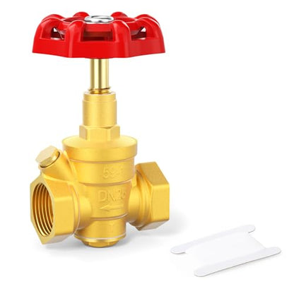 GASHER 1" Water Pressure Reducing Valve with Gauge Port 1/4", Brass Water pressure regulating valve for home - size: 1 Inch