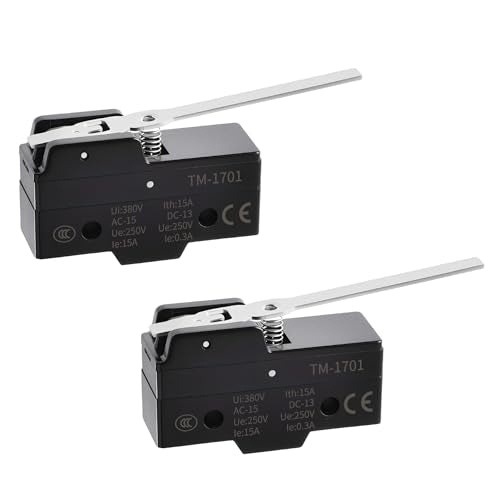 2 Pcs TM-1701 Micro Limit Switch, 15A 250VAC Micro Switch, SPDT - color: TM-1701