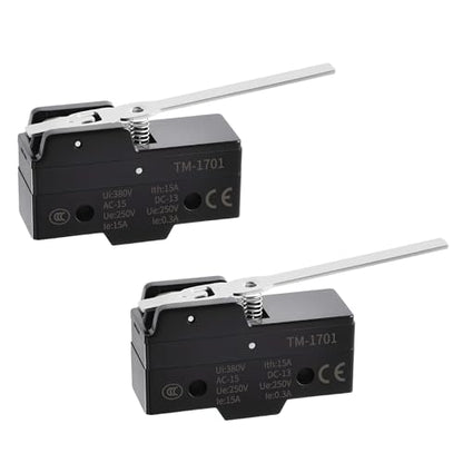 2 Pcs TM-1701 Micro Limit Switch, 15A 250VAC Micro Switch, SPDT - color: TM-1701