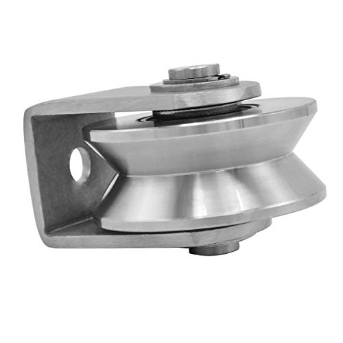 Pulley Wheel with 2 Bearing, Shoulder Pulley Cable Pully Block Heavy Duty Loading 400kg for Washing Line/Rope,DIY Attachment Lifting Blocks,hoists,Ladder Lift,DIY Home Projects,Shop Lifts - size: 54mm V type