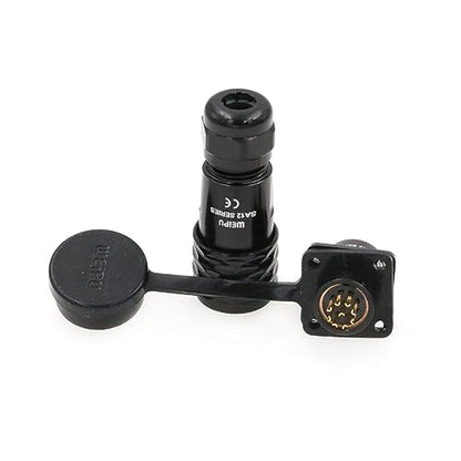 SZRMCC WEIPU SA12 9Pin Waterproof Connector 12mm Push Pull Solder Aviation Wire Connector Male Plug Female Socket for Automotive Industrial Electrical (9 Pin 3A) - size: 9 Pin 3A