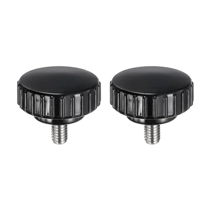 uxcell 2pcs Knurled Clamping Knobs M6 x 10mm Metric 304 Stainless Steel Male Thread Thumb Screw on Type 30mm Plastic Round Head Threaded Hand Bolt Stud Knobs Black - size: M6 x 10mm x 30mm