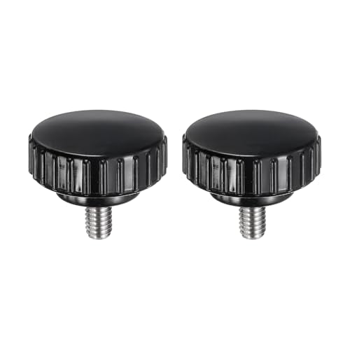 uxcell 2pcs Knurled Clamping Knobs M6 x 10mm Metric 304 Stainless Steel Male Thread Thumb Screw on Type 30mm Plastic Round Head Threaded Hand Bolt Stud Knobs Black - size: M6 x 10mm x 30mm