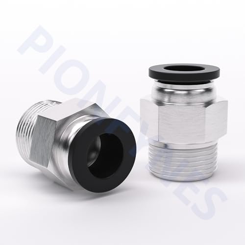 10PCS Push to Connect Fittings 1/2 Inch Tube OD x 3/8 Inch NPT Thread Pneumatic Male Straight Connector Air Fittings - size: 1/2"OD x 3/8"NPT 10PCS