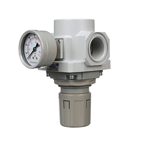 PneumaticPlus SAR600-N10BG Compressed Air Pressure Regulator, 1" NPT - size: 1" NPT