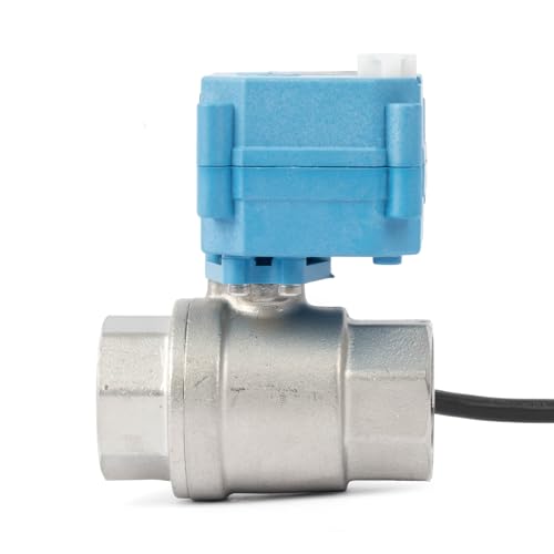 Motorized Ball Valve 1 in NPT U.S. Solid 304 Stainless Steel 2 Wire Auto Return AC 110-230V Normally Closed IP67 NSF Certified - size: 1 Inch, style: Stainless Steel(IP 67)
