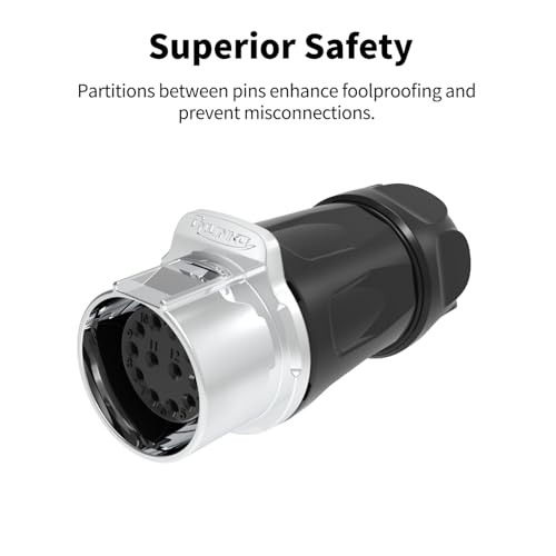 CNLINKO LP-24 12 Pin Circular Connector IP68 Waterproof Mating Plug Set - size: 12-Pin