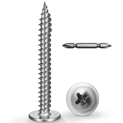 #8 x 1-1/2 Inch Wood Screws Phillips Modified Truss Head Stainelss Steel 410 Self Tapping Metal Screws,Silver(0.5Ib,60Pcs) - color: Silver 0.5lb Box, size: 8 x 1-1/2"