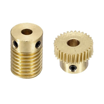 uxcell Worm Gear Set 30T 0.5 Module 1:30 Reduction Rate - size: Gear-5mm, Rod-4mm Bore, style: 0.5M-30T