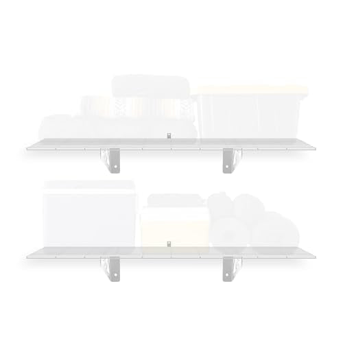 MonsterRax 12x36 Garage Wall Shelf 2-Pack, 300lb, White - color: White, size: 12"x36"
