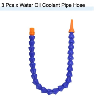 Heyiarbeit 3Pcs G1/4" Thread Flexible Water Oil Coolant Pipe Hose, 300mm Adjustable Round Nozzle Cooling Pipe Hose with Valve for Lathe CNC Water Cooling System