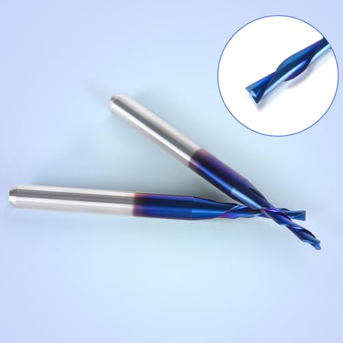 HQMaster Downcut Bit 1/8" Shank Down Cut Spiral CNC Router Bits End Mill Tungsten Carbide Milling Cutter Set 5 Pack (1/16" Cutting Diameter) - size: 1/16"