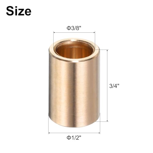 uxcell 4pcs Sleeve Bearings 3/8" Borex1/2 ODx3/4 L Brass Bushing - size: 3/8" Bore x 1/2"OD x 3/4 " Length