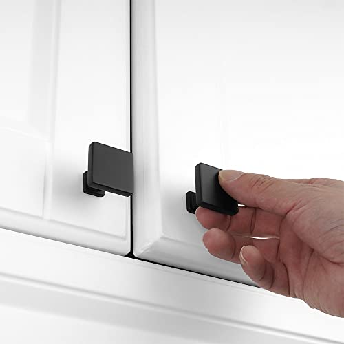 KOOFIZO 20 Pack Matte Black Cabinet Knobs, Square Single Hole Pulls K08 - color: Black, size: Knob 1 - 20Pcs, style: Modern