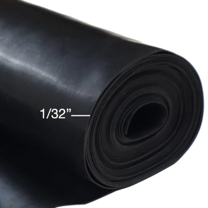 Nitrile Commercial Grade Rubber Sheet, Black, 60A, 0.031" x 36" x 36" - size: 36 x 36 x 0.031 in.