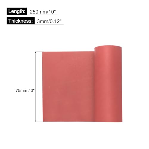 MECCANIXITY Solid Rubber Sheet 1/8" Thick x 3" Wide x 10" Long, Anti-Slip Neoprene Rubber Roofing Material for Gaskets DIY Material, Pads, Seal, Bumpers Red - size: 1/8" x 3" x 10"