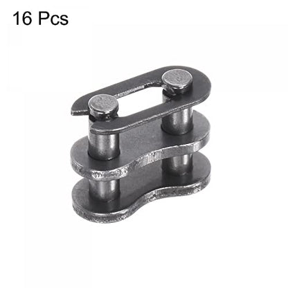 uxcell 16Pcs #25 Chain Master Connector Link Roller, 1/4" Pitch Carbon Steel, Standard Connecting Split Links for 04C Chain - size: #25