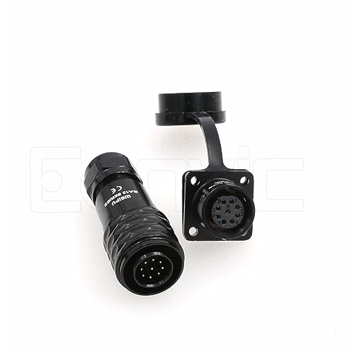 SA12 9Pin Weipu Connector Aviation Push-Pull Solder Cable Connector Plug Panel Mount Socket Female Rear-nut Mount for LED Light Equipment Electrical - size: 9Pin 3A