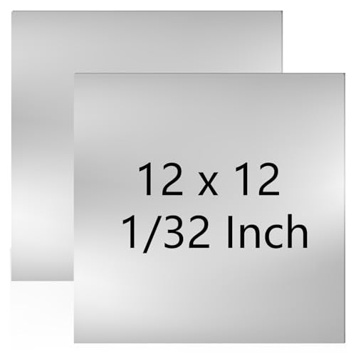 Rocaris 2pcs 12" X 12" X 1/32" Thin 304 Stainless Steel Sheet Metal - size: 12x12x1/32inch