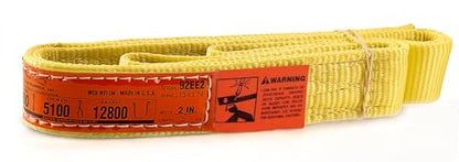 DD Sling 2 Inch x 3 Foot Nylon Lifting Sling – USA Made, 6,400 lb Vertical, 5,100 lb Choker, 12,800 lb Basket – 2-Ply Heavy Duty 900 Webbing, Type 3 Flat Eye & Eye Rigging Sling