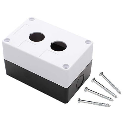Push Button Switch Control Station Box 22mm Single Push Button Hole Dustproof and Waterproof 1NO or 1NC Abs Material/JL-BX1 Model - 10 Pack - size: 10 Pack, style: Double Push Button Hole JL-BX2